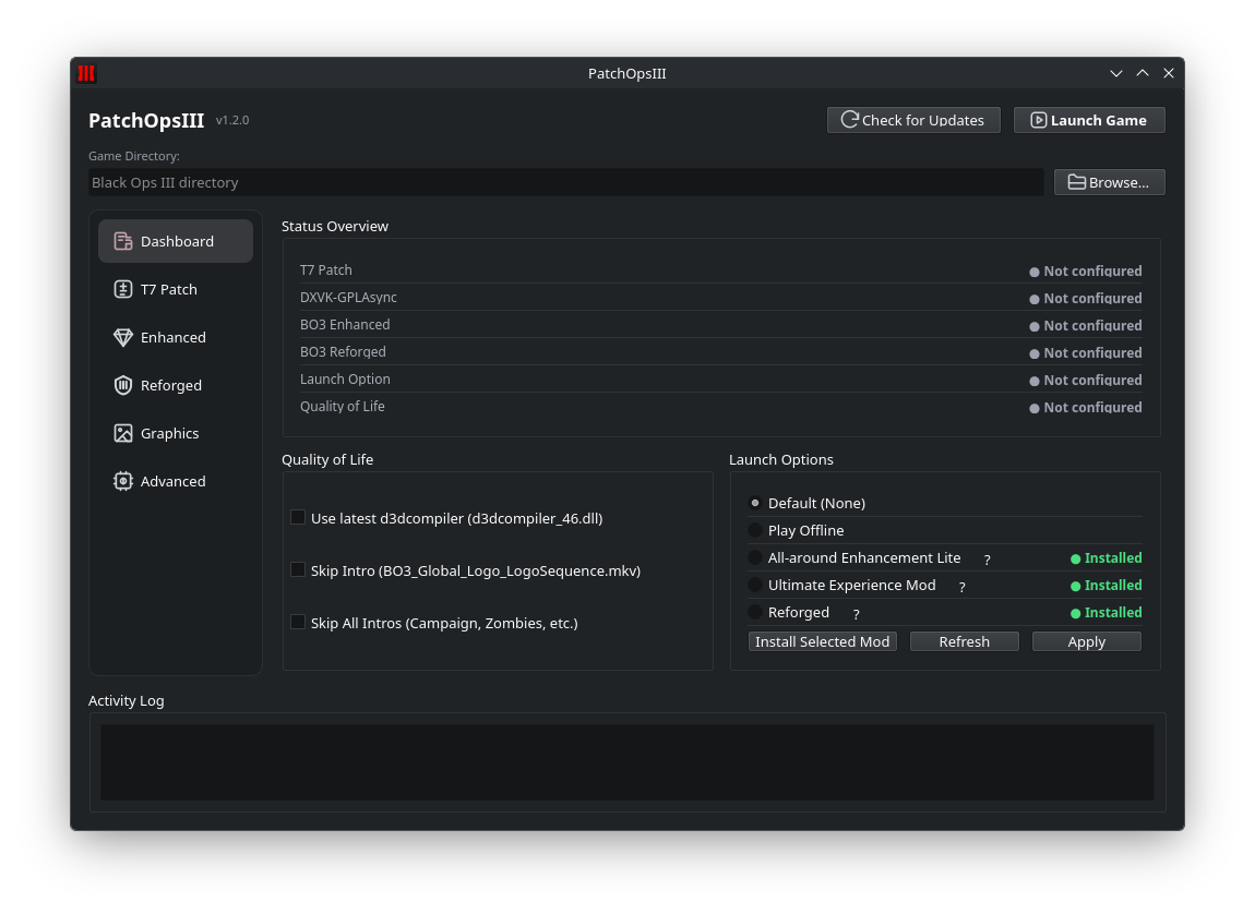 PatchOpsIII Dashboard screenshot
