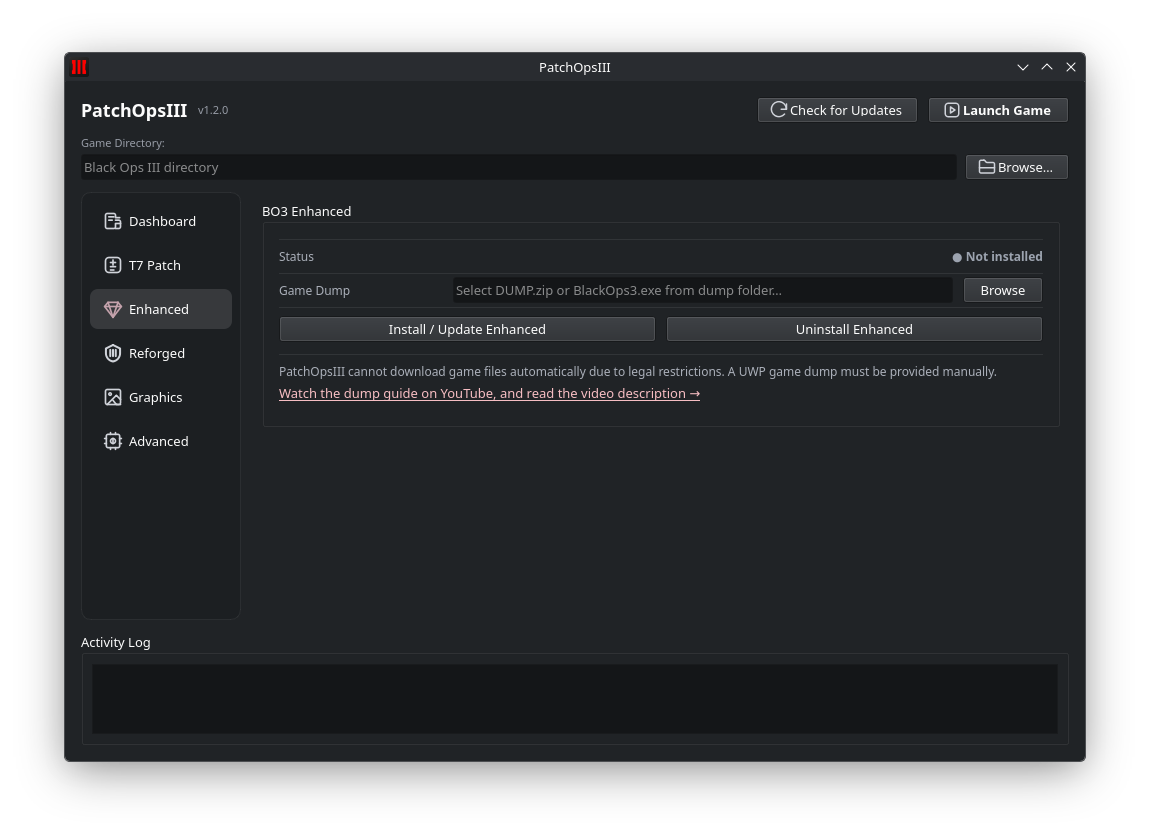 PatchOpsIII Enhanced tab screenshot