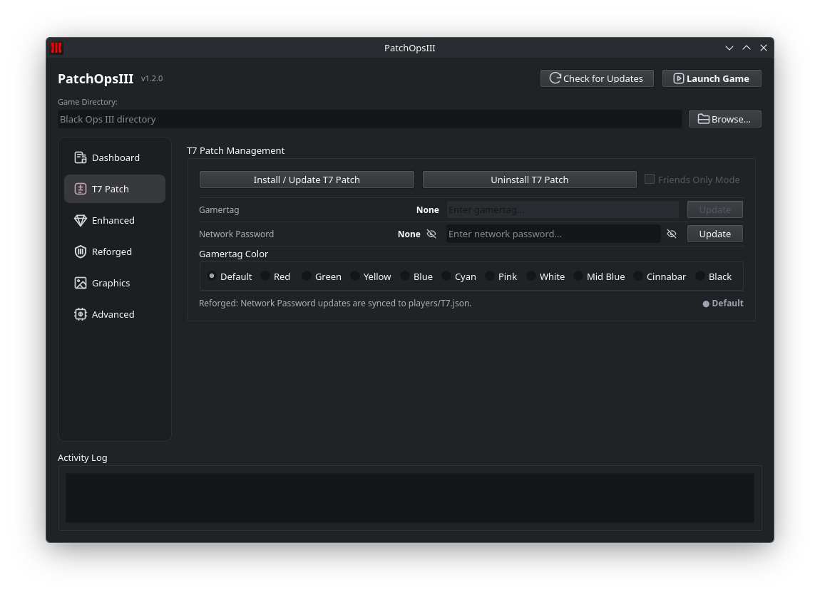 PatchOpsIII T7 Patch tab screenshot